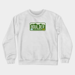 Colorado License Plate Tee - BOULDER, CO Crewneck Sweatshirt